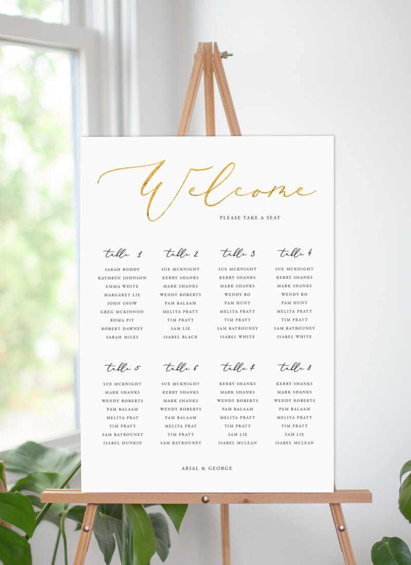 Golden Butterfly Seating Chart by Stella M.