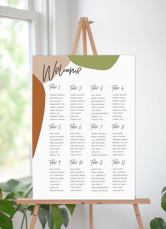 Tropical Camo Seating Chart by Demie L.