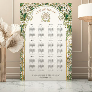 Seating Chart Vintage Wedding Art Nouveau Foam Board