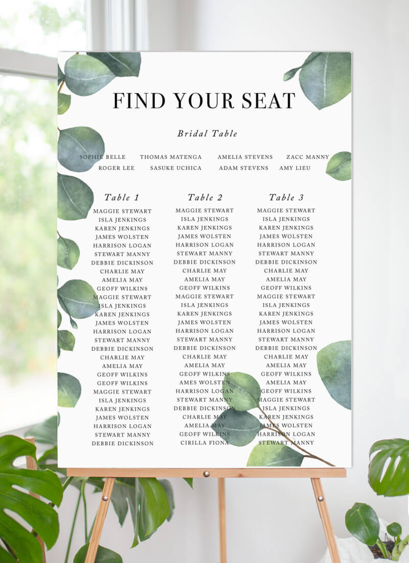 Eucalyptus Seating Chart by Jamie L.