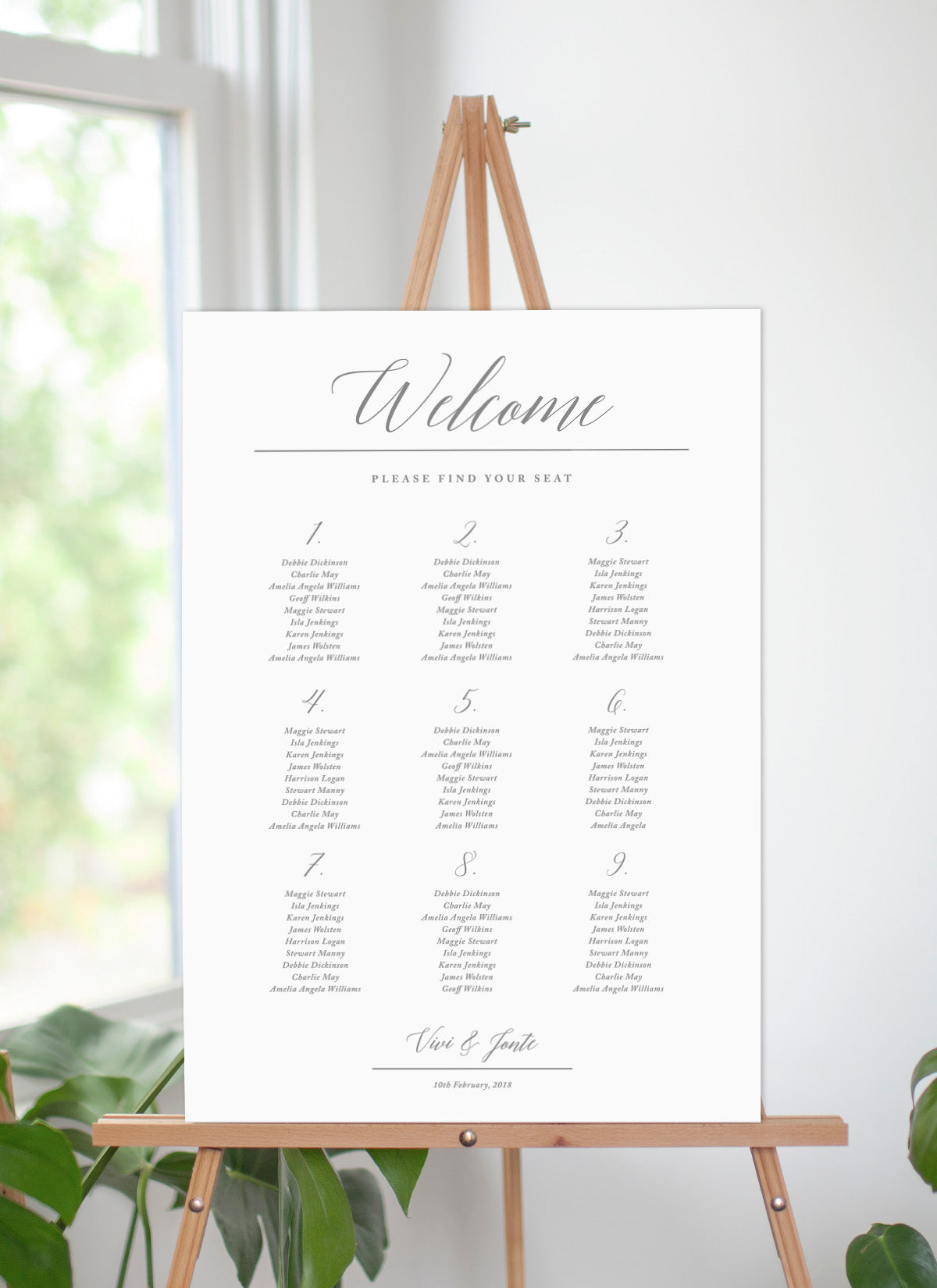 Pastel Script Seating Chart by Amelia S.