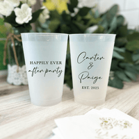Happily Ever After Party Personalized Frosted Wedding Cups