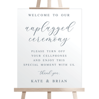 Unplugged Wedding Ceremony Sign