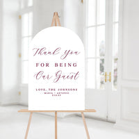 Thank You For Being Our Guest Ceremony Sign