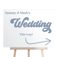 Retro Directional Wedding Ceremony Sign