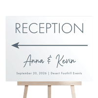 Modern Reception Directional Wedding Ceremony Sign