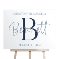 Last Name & Initial Wedding Welcome Sign