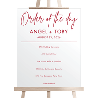 Modern Order of The Day Welcome Sign