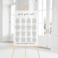 Find Your Seat Wedding Seating Chart Sign