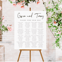 Simple Wedding Seating Chart Sign