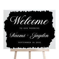 Colored Back Wedding Welcome Sign