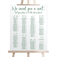 Alphabetical Script Wedding Seating Chart Sign