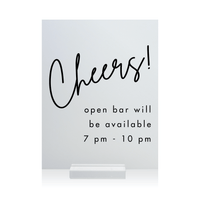 Open Bar Wedding Sign