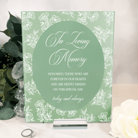 Toile Floral Chinoiserie In Loving Memory Acrylic Sign