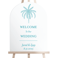 Palm Tree Wedding Welcome Sign