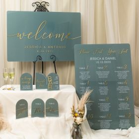 Sophisticated Elegant Sage Green Acrylic Welcome Sign Suit Package CSP027