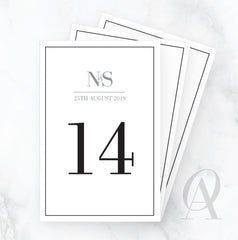 Custom Monogram Numbers Bodoni Font Invitation