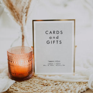 Simple Black And White Cards Gifts Wedding Sign