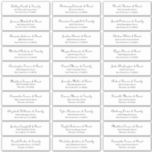 Simple Classic Script Wedding Guest Names Address Sticker