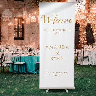 Simple Elegant Welcome Script Wedding Retractable Banner