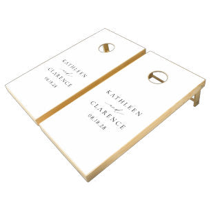 Simple Minimal Formal Traditional Classic Wedding Cornhole Set