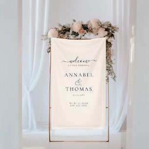 Simple Modern Calligraphy "Welcome" Wedding Banner