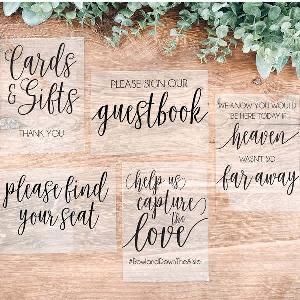 Small Acrylic Wedding Signs Bundle