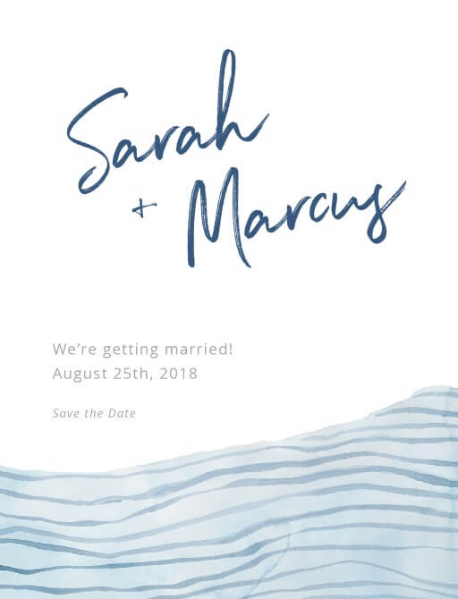 Soft Waves Save The Date Cards by Nicole C.