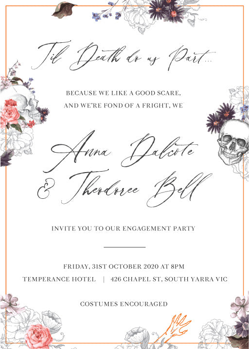 Spooky Betrothal Engagement Invitations by Yunita Y.