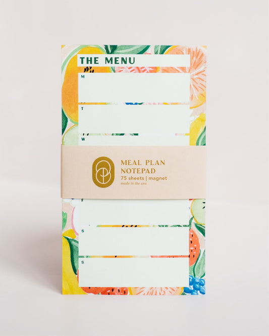 Tropical Fruits Weekly Menu Notepad With Magnet