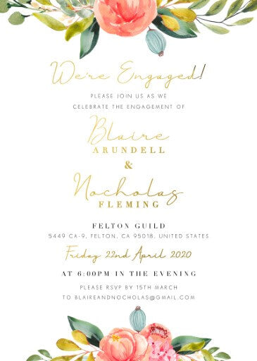 Spring Bouquet Engagement Invitations by Joy