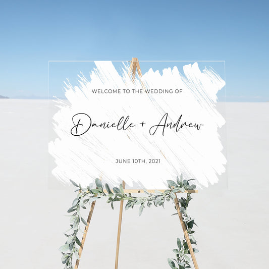 Brushed Acrylic Welcome Sign | Horizontal Olivia