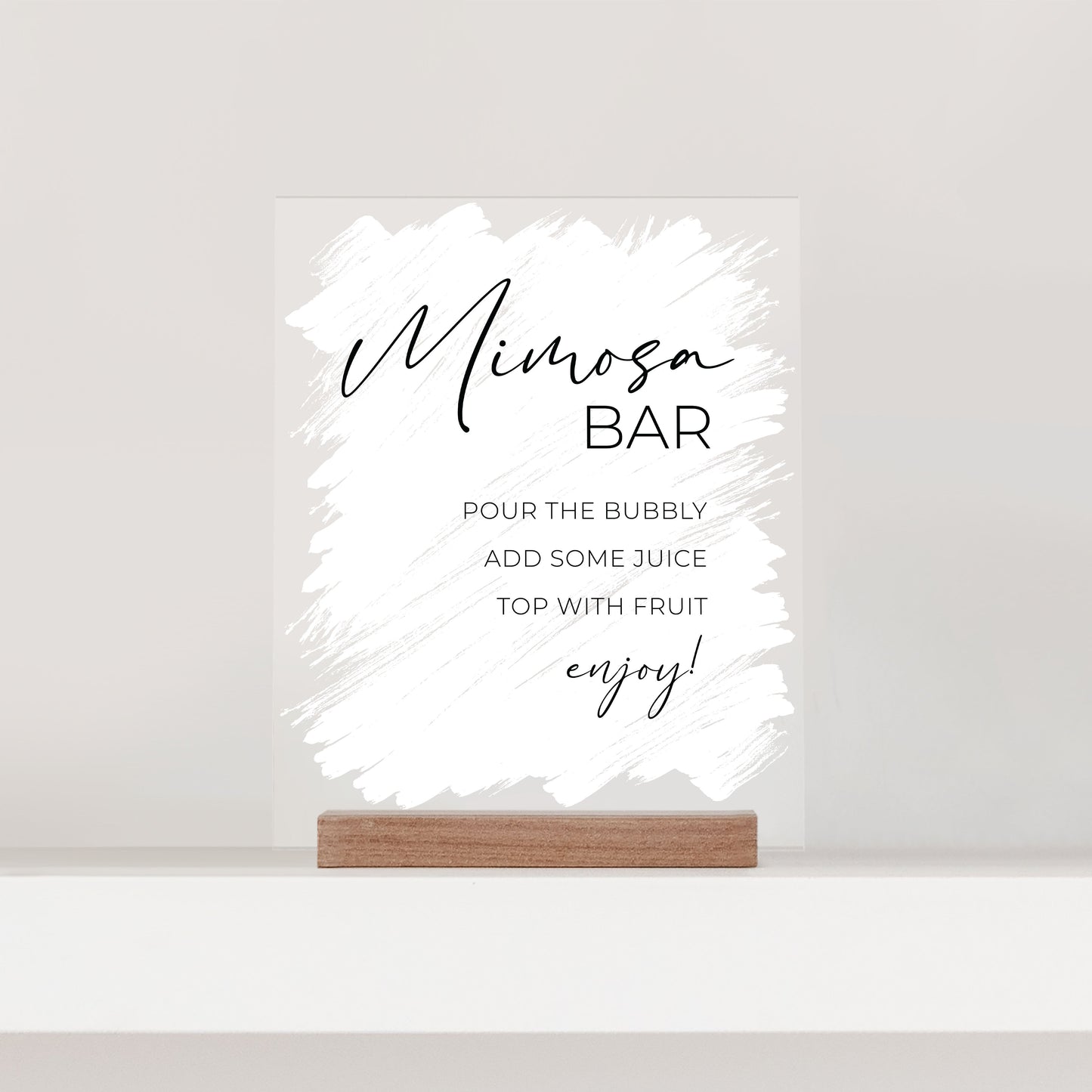 Small Brushed Acrylic Mimosa Bar Sign | Vertical Olivia