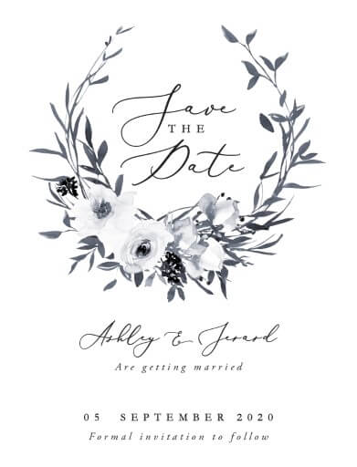 Floral Crown Classic Save The Date Cards by Joy