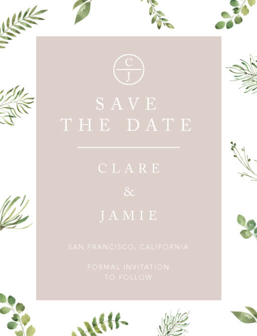 Botanical Fun Save The Date Cards by Joy