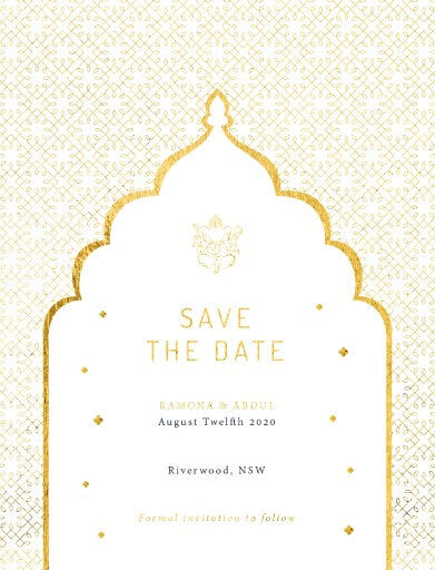 Classic Mumbai Save The Date Cards by Inggrid H.