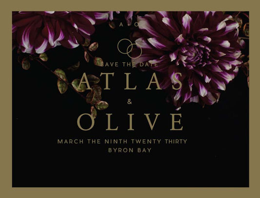 Floral Atlas Save The Date Cards by Kate R.