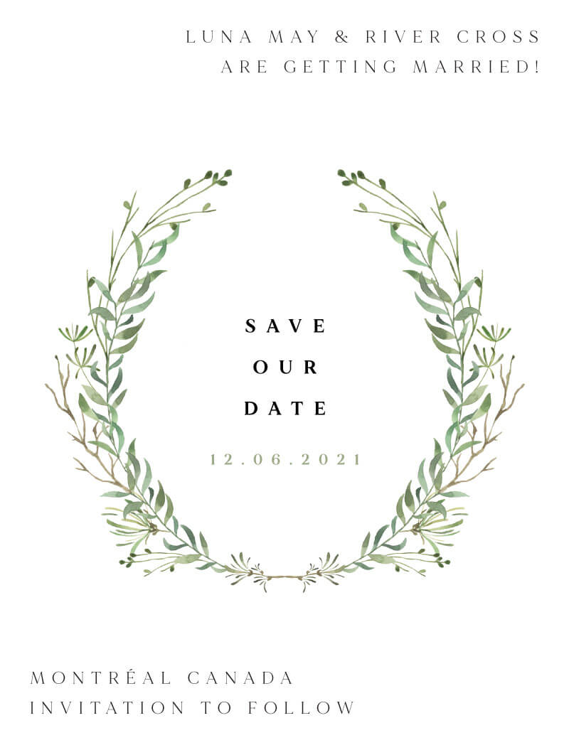Natural Greenery Save The Date Cards by Joy