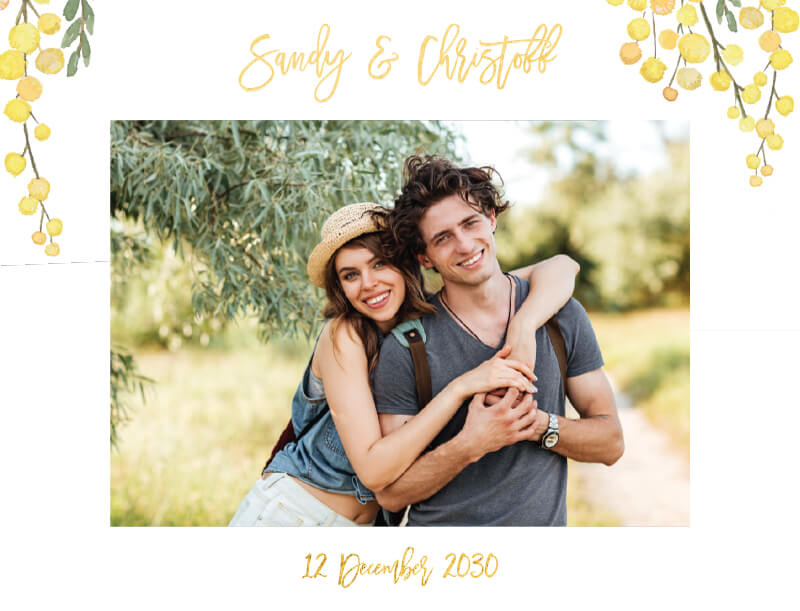 Golden Native Postcard Save The Date Cards by James B.