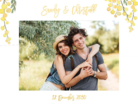 Golden Native Postcard Save The Date Cards by James B.