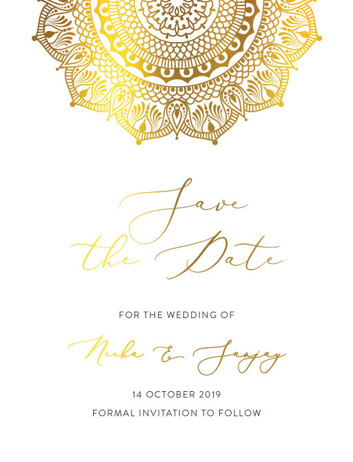 White Vivaha Save The Date Cards by Yunita Y.