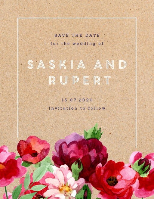 Rustic Red Flowers Save The Date Cards by Amelia S.