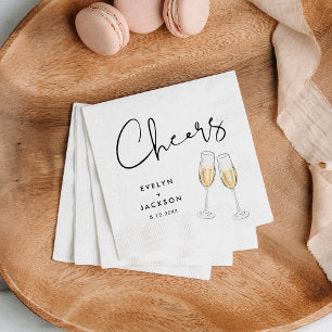 STELLA Minimalist Wedding Cheers Cocktail Napkins