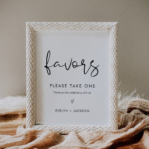 STELLA Minimalist Wedding Favors Sign