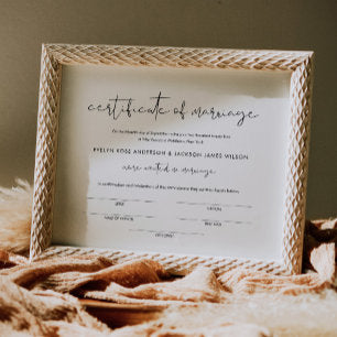 STELLA Wedding Certificate Of Marriage 8x10 Poster