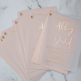 Stunning Gold Foil Vellum Wedding Invites With Colorful Shimmer Backer Swvl017