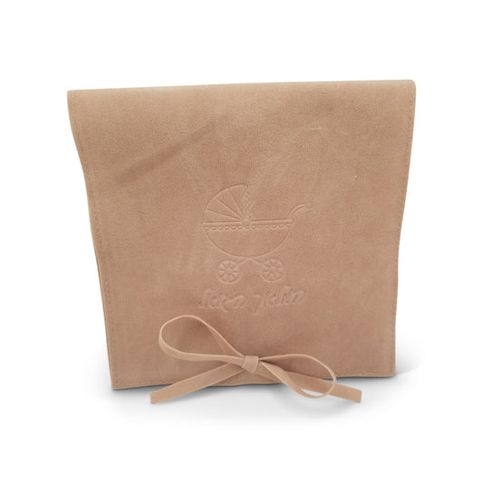 Suede Pouch With Embossed Carriage