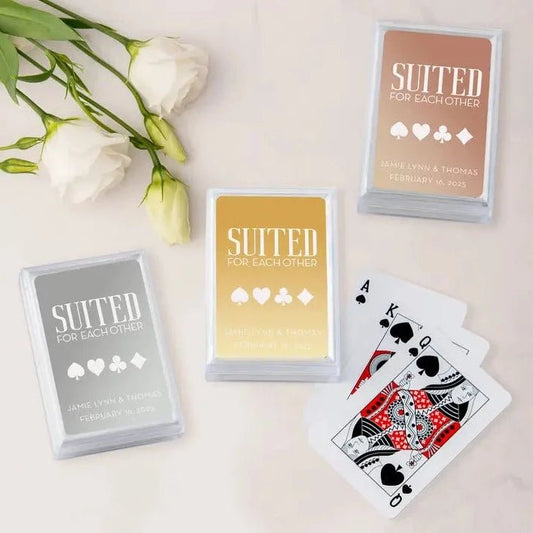 Suited For Each Other Metallic Playing Cards