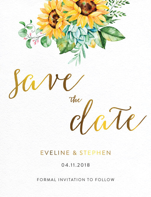 Sunflower Save The Date Cards by Novi A.