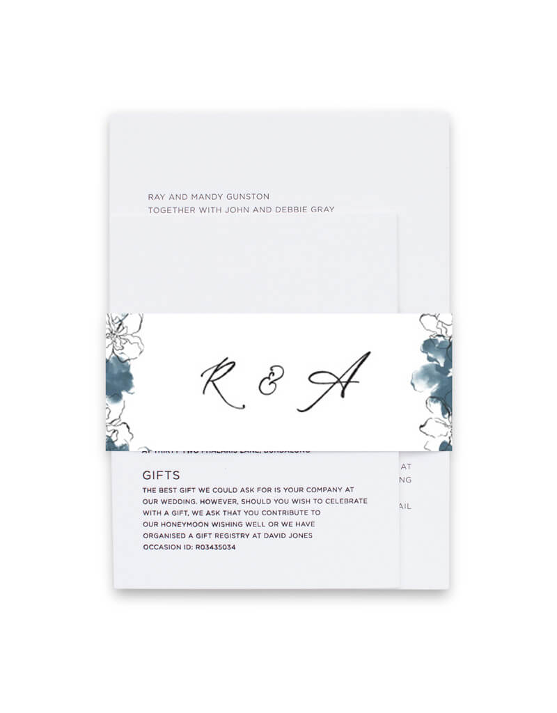 Swan Frame Invitation Belly Band by Joy